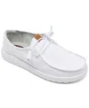 Hey Dude Women's Wendy Stretch Canvas Casual Moccasin Sneakers From Finish Line In White