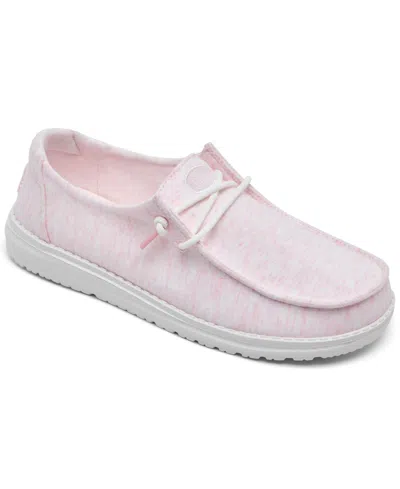 Hey Dude Women's Wendy Stretch Jersey Casual Moccasin From Finish Line In Pink