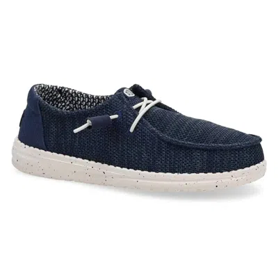 Hey Dude Women's Wendy Stretch Sox Casual Shoe In Navy In Blue