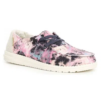 Hey Dude Women's Wendy Tie Dye Shoes In Navy Pink In Multi
