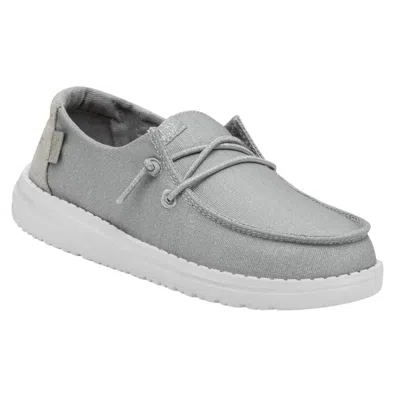 Hey Dude Women's Wendy Youth Glitter Sneakers In Smoke Quartz In Multi