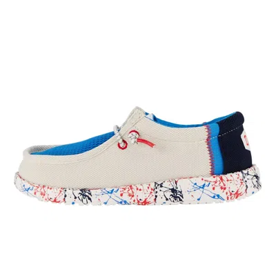 Hey Dude Kids' Youth Boy's Wally Summer Mesh Shoes In Blue/white In Multi