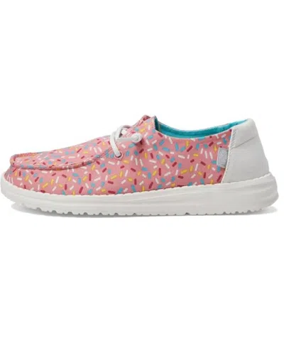 Hey Dude Kids' Youth Wendy Loafers In Pink Sprinkles In Multi