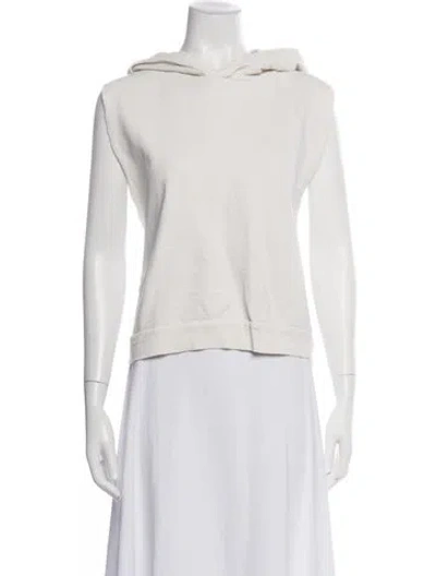 Pre-owned Hey Gang Crew Neck Sleeveless Hoodie In White