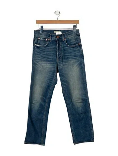 Pre-owned Hey Gang High-rise Straight Leg Jeans In Blue