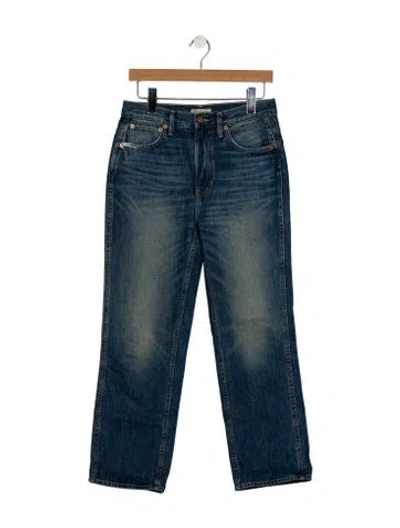 Pre-owned Hey Gang High-rise Straight Leg Jeans In Blue