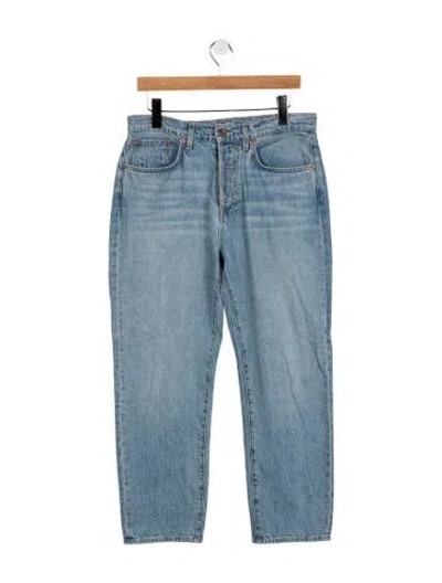 Pre-owned Hey Gang High-rise Straight Leg Jeans In Blue