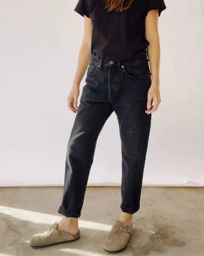 Hey Gang Loose Crop Jeans In Washed Black