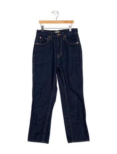Pre-owned Hey Gang Mid-rise Straight Leg Jeans In Blue