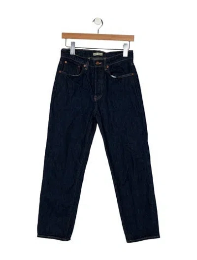 Pre-owned Hey Gang Mid-rise Straight Leg Jeans In Blue