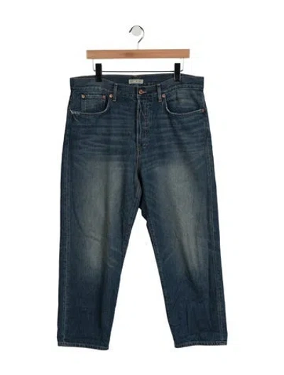 Pre-owned Hey Gang Mid-rise Straight Leg Jeans In Blue