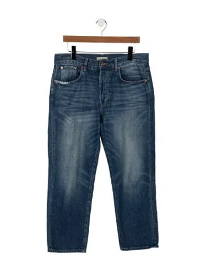 Pre-owned Hey Gang Mid-rise Straight Leg Jeans In Blue
