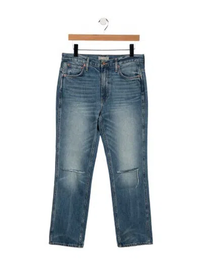 Pre-owned Hey Gang Mid-rise Straight Leg Jeans In Blue