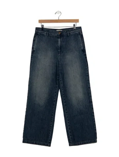 Pre-owned Hey Gang Mid-rise Wide Leg Jeans In Blue