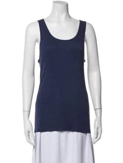 Pre-owned Hey Gang Scoop Neck Sleeveless Top In Blue