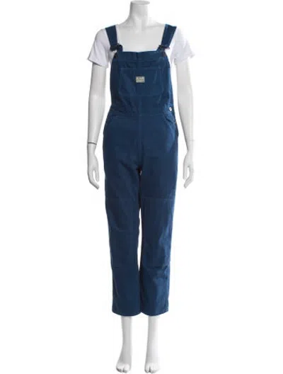 Pre-owned Hey Gang Square Neckline Overalls In Blue
