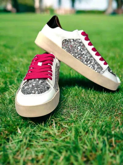 Hey Girl By Corkys Women's Another Round Sneaker In Silver Sequins In Multi