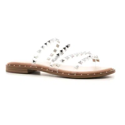 Hey Girl By Corkys Women's Beach Please Slip On Sandals With Studs In Clear In White