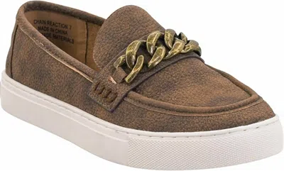 Hey Girl By Corkys Women's Chain Reaction Slip On Loafer In Pebbled Brown In Multi