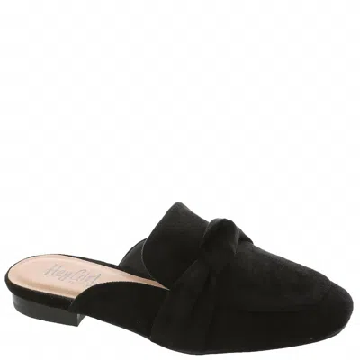 Hey Girl By Corkys Women's Clingy Slip On Mules In Black Faux Suede In Multi