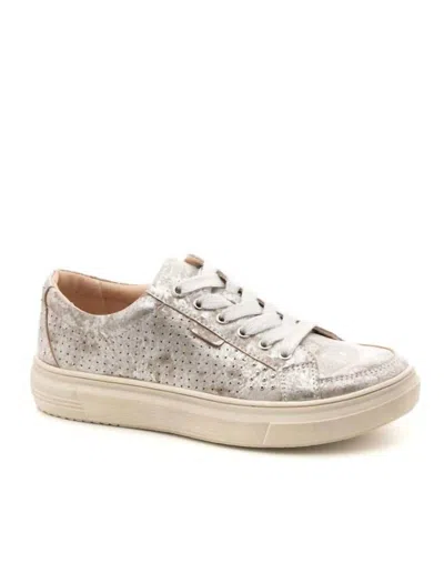 Hey Girl By Corkys Women's Down-time Oxford Sneaker In Silver Metallic In Gold