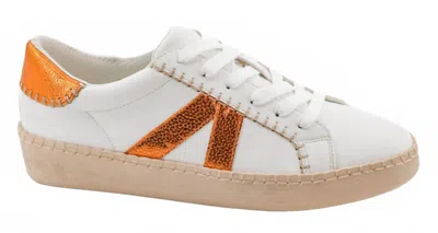 Hey Girl By Corkys Women's Friends Zone Sneakers In White With Orange Stripe In Multi