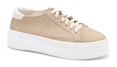 Hey Girl By Corkys Women's Glaring Sneaker In Golden Glitter In Neutral