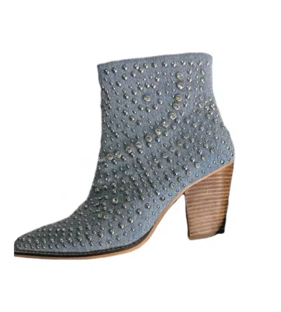 Hey Girl By Corkys Women's Line Dance Studded Western Boots In Blue Denim