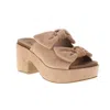 Hey Girl By Corkys Women's Put A Bow On It Block Heel In Camel Faux Suede In Brown