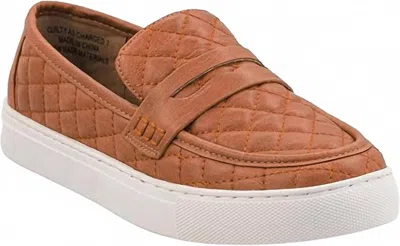 Hey Girl By Corkys Women's Quilty As Charged Slip-on Sneaker In Cognac In Brown