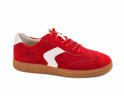Hey Girl By Corkys Women's Spoiler Alert Lace-up Fashion Sneaker In Red Faux Suede