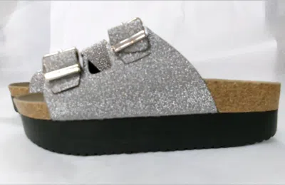 Hey Girl By Corkys Women's Tabloid Slide Sandals In Silver