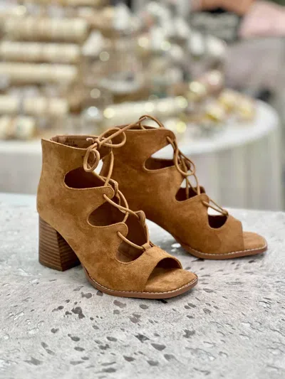 Hey Girl By Corkys Women's Wally Suede Sandals In Camel In Brown