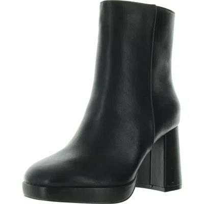 Hey Girl Slug Bug Womens Zipper Faux Leather Booties In Black