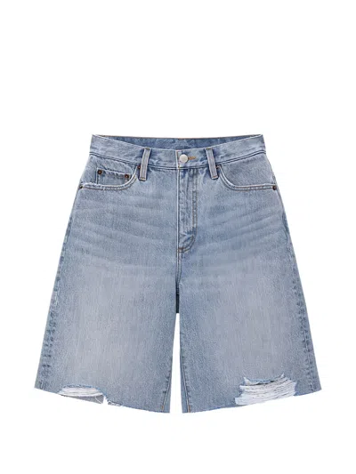 Hey Joanie Distressed Raw-cut Shorts In Blue