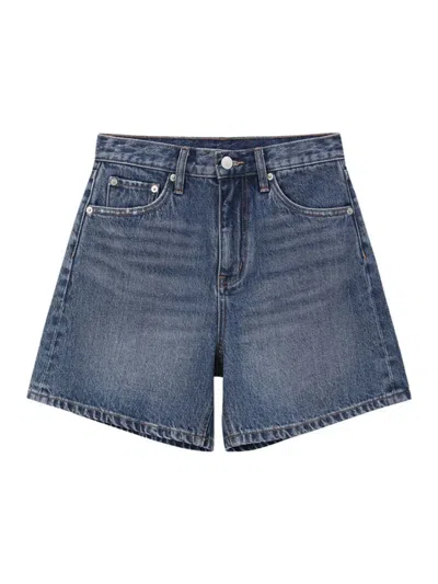 Hey Joanie Loose-fit Denim Shorts In Blue