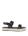 Hey Marly Woman Espadrilles Black Size 8 Leather In Black