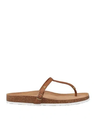 Hey Marly Woman Thong Sandal Camel Size 12 Leather In Brown