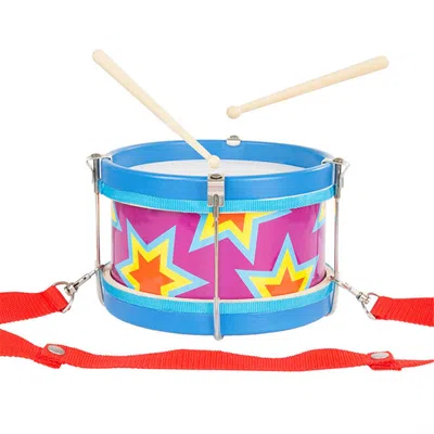 Hey Play Double-sided Toy Marching Drum With Adjustable Strap & Two Wooden Drum Sticks