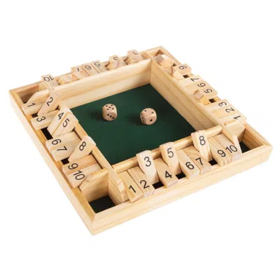 Hey Play Shut The Box Game-classic 10 Number Wooden Set With Dice Included-old Fashioned