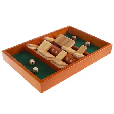 Hey Play Shut The Box Game-classic 9 Number Wooden Set With Dice Included-old Fashioned