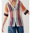 Heyday Net Crochet Top In Pink In Pink
