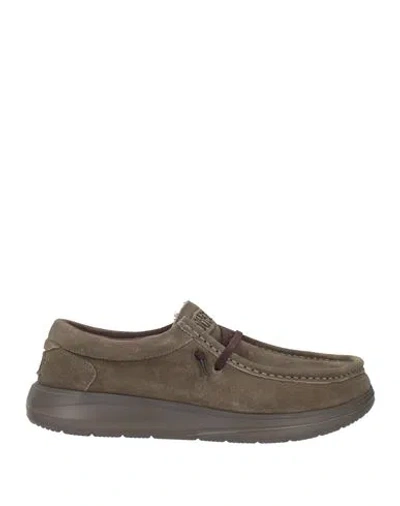 Heydude Man Lace-up Shoes Military Green Size 9 Textile Fibers In Multi