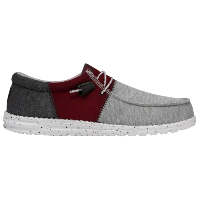 Heydude Mens  Wally Tri Varsity In Grey/grey/red