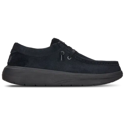 Heydude Mens  Wally X Suede Xl In Black/black