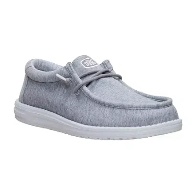 Heydude Wally Stretch Jersey Mens Round Closed Toe Slip-on Shoe In Gray