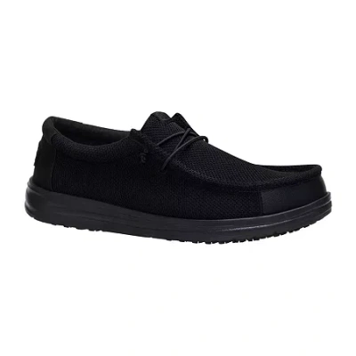 Heydude Wally Work Ce Mens Round Closed Toe Slip-on Shoe In Black