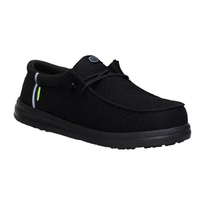 Heydude Wally Work Ct Mens Round Slip-on Shoe In Black