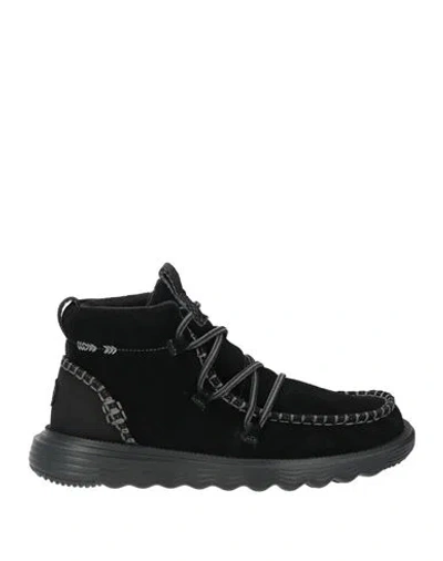 Heydude Woman Ankle Boots Black Size 5 Leather