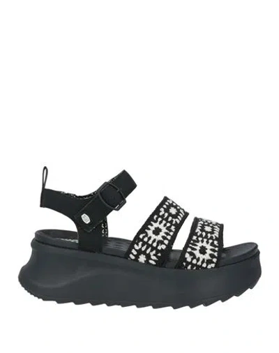 Heydude Woman Sandals Black Size 9 Textile Fibers